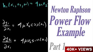 Newton Raphson Power Flow Example Part 1 [upl. by Dagall121]