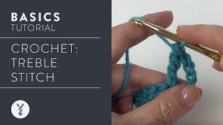 Beginner Crochet How to Treble Stitch [upl. by Ermina]