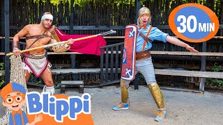 Blippis Gladiator Dress Up Challenge Educational Videos for Kids [upl. by Jonah]