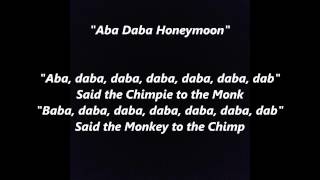 ABA DABA DABA HONEYMOON words lyrics text said the monkey to the Chimp sing along song [upl. by Natiha]