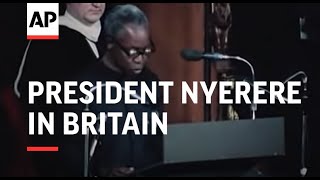 PRESIDENT NYERERE IN BRITAIN  COLOUR  SOUND [upl. by Mairem]