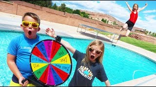 Mystery Wheel Swimming Pool Challenge [upl. by Ailaroc167]