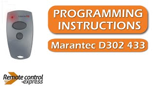 Programming my remote Marantec D302 433 [upl. by Nary]