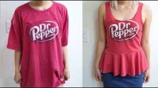 DIY Tshirt into Peplum Top [upl. by Luhar]