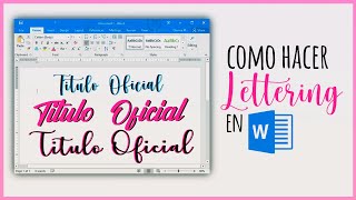 Como hacer Lettering en Word  Consejos  Recomendaciones [upl. by Azilef]