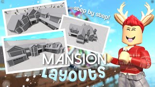 3 FREE Bloxburg Large MANSION Layouts  Step by Step Tutorials  Free to Use [upl. by Aneeuq547]