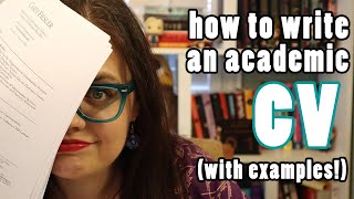 How to Write an Academic CV  Example CVs [upl. by Leveridge]