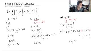 How to Find the Basis of a Subspace [upl. by Adnuahsor]