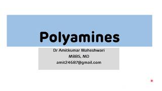 Polyamines Biogenic Amines  NEET PG  Dr Amit Maheshwari [upl. by Ahsok]