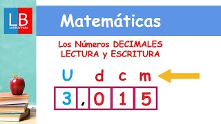 Los Números DECIMALES LECTURA y ESCRITURA ✔👩‍🏫 PRIMARIA [upl. by Dahij]