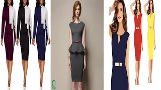 New Arrival Formal Peplum Office Lady Dresses [upl. by Thorwald87]