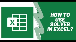 How to use Solver in Excel [upl. by Eecyac]