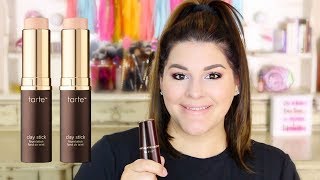 NEW TARTE CLAY STICK FOUNDATION REVIEW amp DEMO [upl. by Eidok]