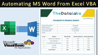 Fully Automated Student Marks Sheet Transfer Data from Excel to Word  A Step By Step Tutorial [upl. by Faulkner]