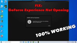 How To Fix NVIDIA GeForce Experience Not Working In Windows 10 [upl. by Buonomo]