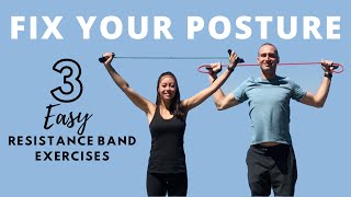 Fix Your Posture with 3 Easy Resistance Band Exercises [upl. by Inigo912]