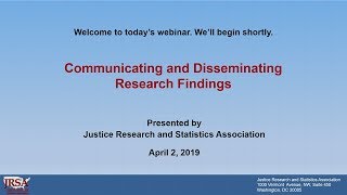 Communicating and Disseminating Research Findings [upl. by Garges26]