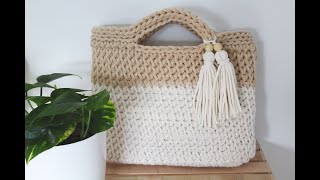 Easy crochet handbag tutorial step by step beginners friendly Torebka na szydełku ścieg ukośny [upl. by Leciram]