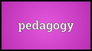 Pedagogy Meaning [upl. by Camroc]