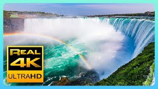 The Amazing Niagara Falls in 4K  Relaxing Piano Music [upl. by Eintihw770]