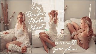 VALENTINES Day Special DIY Classy Modest BOUDOIR Photoshoot TUTORIAL At Home iPhone PHOTOGRAPHY [upl. by Yul183]