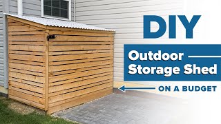 DIY Outdoor Storage Shed  On a Budget [upl. by Thorny543]