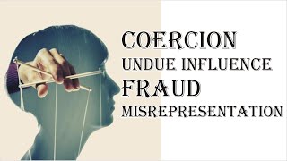 Coercion Undue Influence Fraud Misrepresentation  Indian Contract Act 1872  Law Guru [upl. by Chemarin]