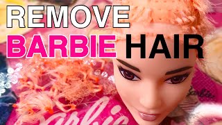 HOW TO REMOVE BARBIE HAIR DOLL HAIR REROOT ep2 [upl. by Tempa]