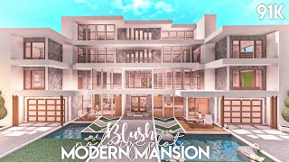 Blush Modern Mansion no large plot  Bloxburg Build [upl. by Myrtia85]