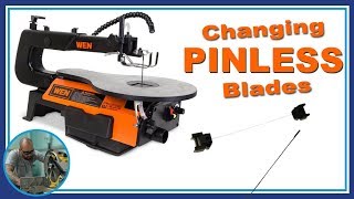 Changing Pinless Blades on the Wen Scroll Saw [upl. by Annoerb]