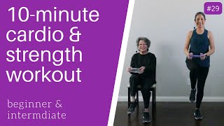 10 MINUTE CARDIOSTRENGTH WORKOUT  Beginner Intermediate [upl. by Enailil]