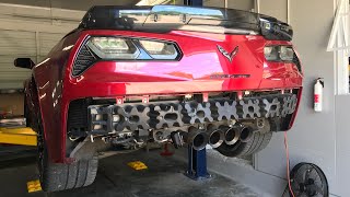 Corvette Z06 Corsa NPP Exhaust Install HARD REVS [upl. by Brazee]