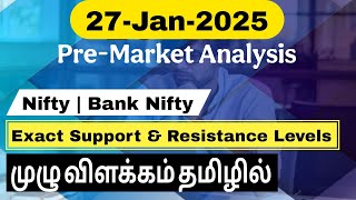 PreMarket 27Jan  Key Levels Tamil [upl. by Bolling]