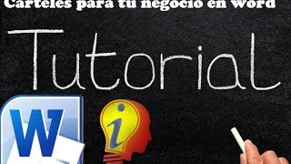 Como hacer Carteles en Word [upl. by Asirret]