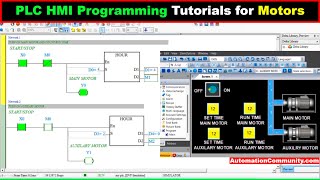 PLC HMI Programming Tutorials for Motors START and STOP based on Time [upl. by Cristiona]