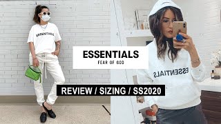 ESSENTIALS FEAR OF GOD  Clothing Review Sizing  What I Got From SS2020 [upl. by Ketchum973]