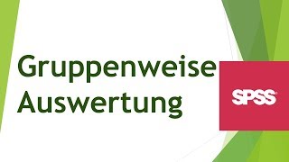 Gruppenweise Auswertungen in SPSS vornehmen [upl. by Kayne]