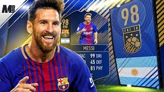 FIFA 18 TOTY MESSI REVIEW  98 TOTY MESSI PLAYER REVIEW  FIFA 18 ULTIMATE TEAM [upl. by Seldan634]