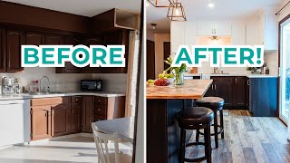 DIY Kitchen Renovation with incredible BEFORE amp AFTER makeover  The DIY Mommy [upl. by Ayita]