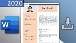 Resume template in Word 📄  ⬇ CV FREE DOWNLOAD ⬇  ATS FRIENDLY [upl. by Maccarthy418]