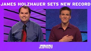 James Holzhauer Beats Roger Craig’s SingleGame Winnings Record  JEOPARDY [upl. by Reina344]