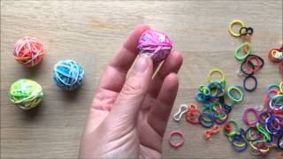 How to Make a Rainbow Loom Bands Bouncy Ball With Captions [upl. by Milore881]