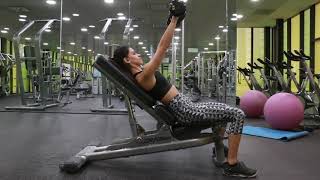 Press de pecho Inclinado con Mancuerna  Inclined Dumbell Bench Press [upl. by Erin]