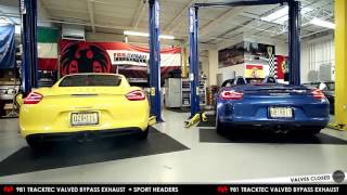 FABSPEED MOTORSPORT  981 Boxster  Cayman TrackTec Valve Bypass Exhaust System Comparison [upl. by Tina]