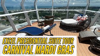 Carnival Cruise Line Presidential Suite Tour  Mardi Gras Ship July 2021 [upl. by Ahsiea]