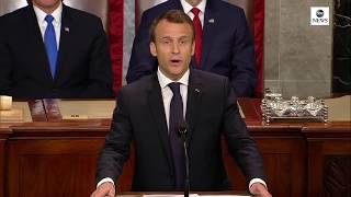 French President Macron addresses joint session of congress  ABC News [upl. by Wolpert179]