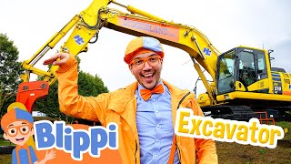 Blippi Visits an Excavator Theme Park Construction Vehicle Videos for Kids [upl. by Anaes]