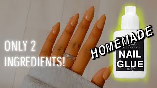 How To Make Nail Glue At Home  Homemade Nail Glue w 2 ingredients it really works [upl. by Keel]