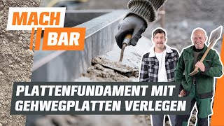 Plattenfundament mit Gehwegplatten verlegen  OBI [upl. by Anatnahs]