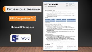 Create Best ATS Compatible CVResume Format 2021  MS Word Template [upl. by Hplodur]